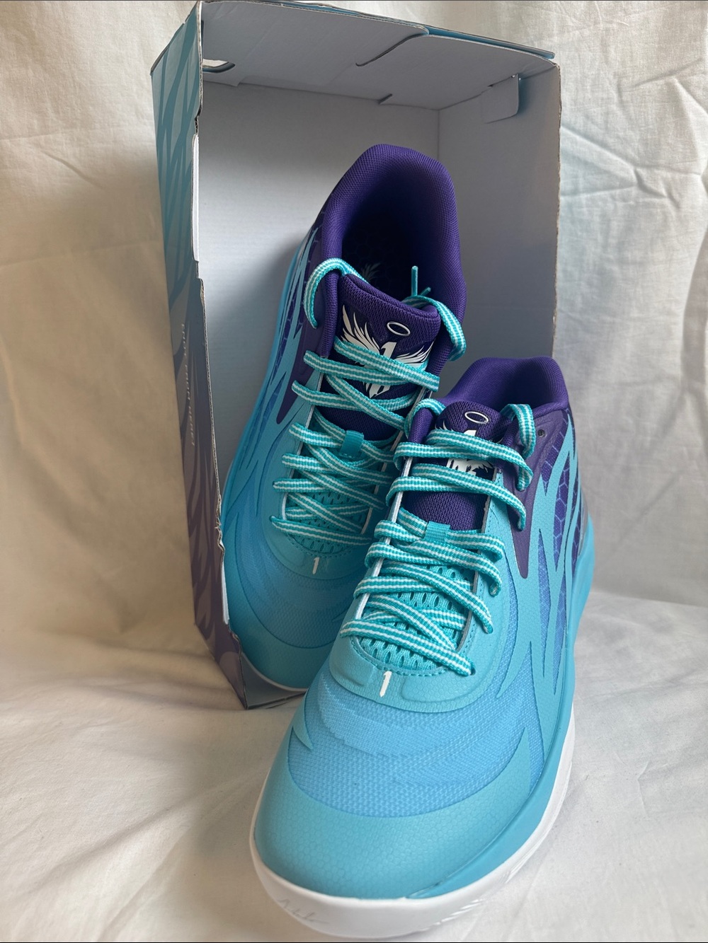 Puma Purple and Teal Basketball Shoes